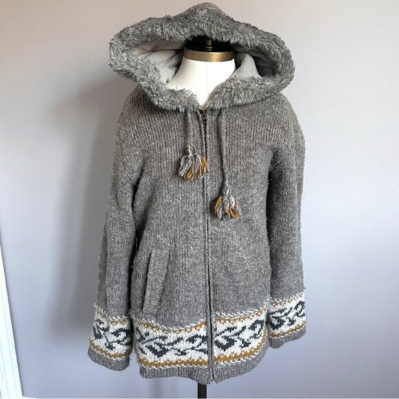 🛑 Laundromat Wool Hooded Fleece Lined Zip-up Sweater Jacket - Large🇳🇵 - Picture 2 of 13